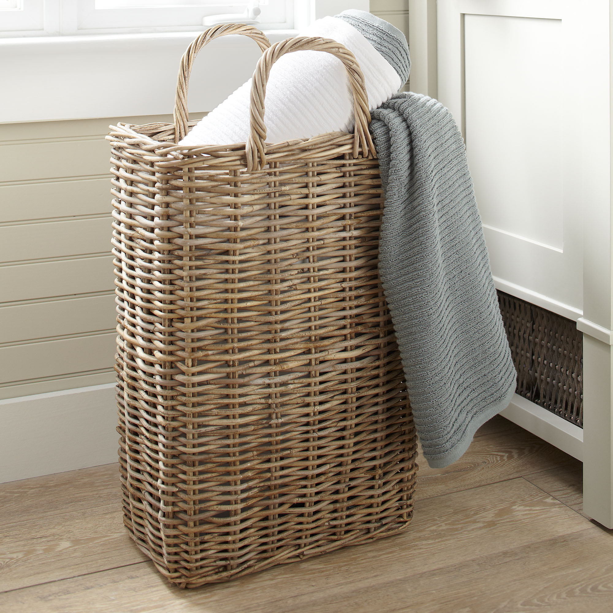 Tall Wicker Storage Basket With Lid at Roger Marino blog